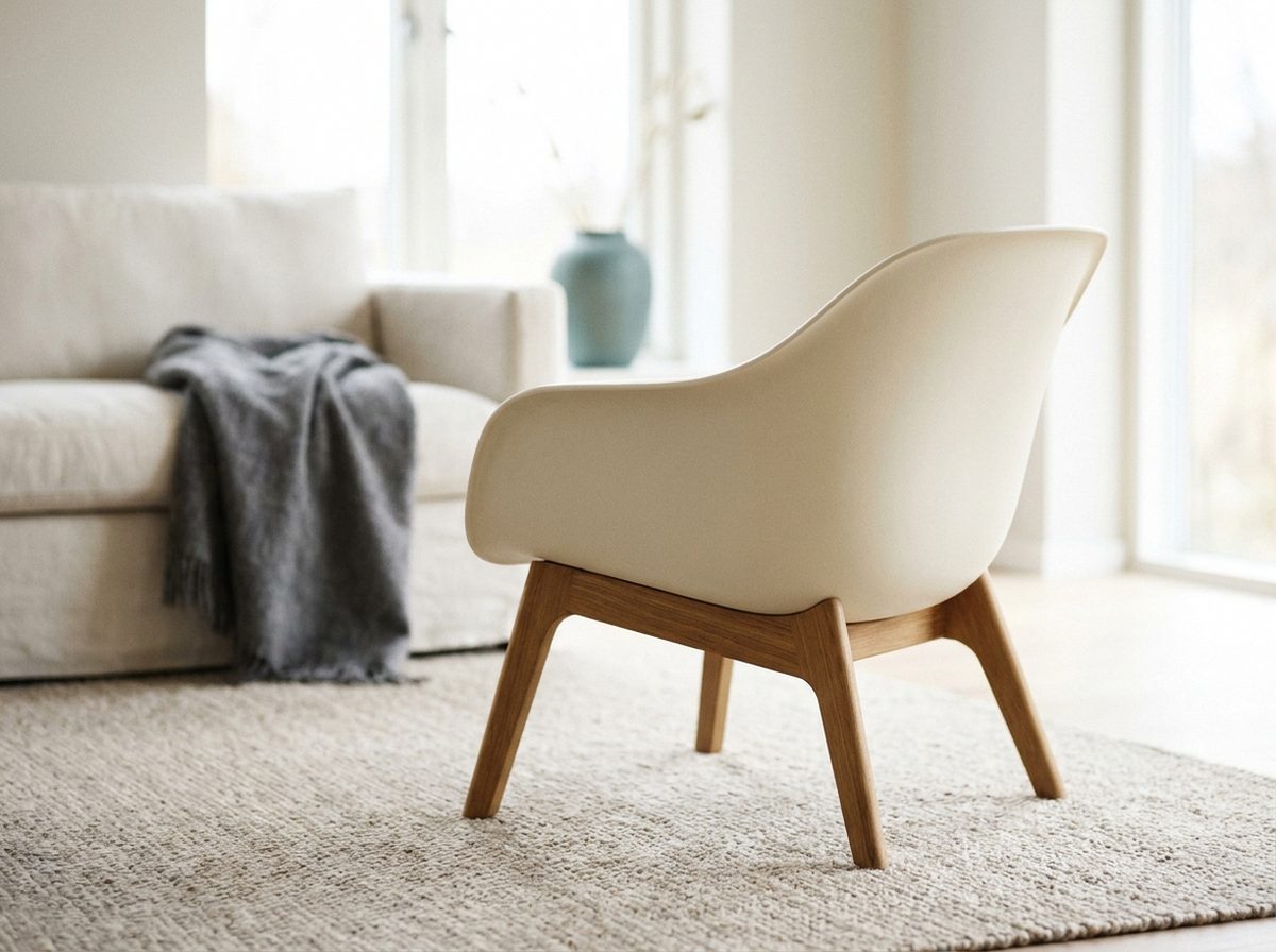 Muuto Fiber Stuhl in einem hellen, skandinavisch eingerichteten Esszimmer